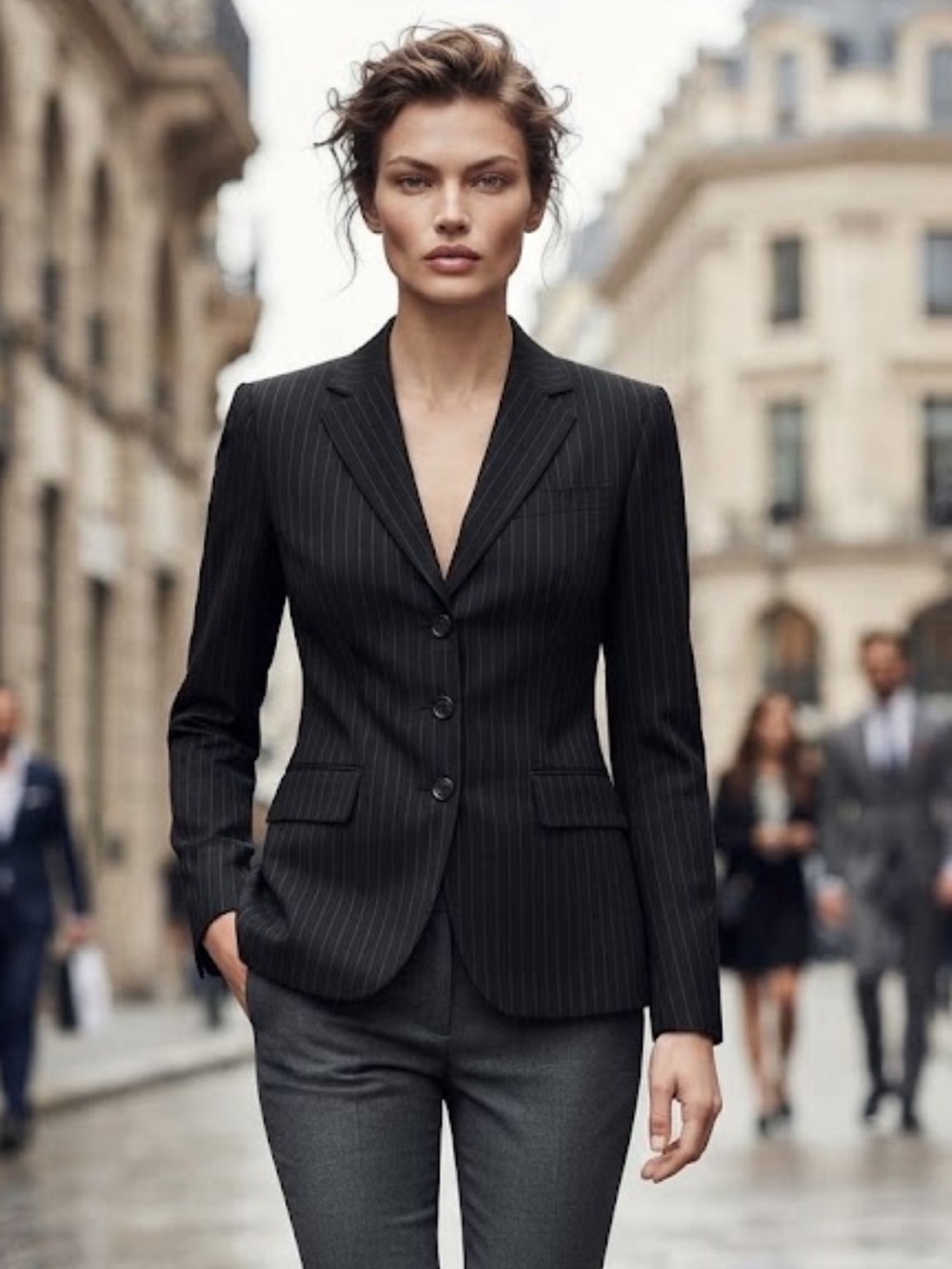 Vintage Elie Tahari Tailored Pinstriped Blazer